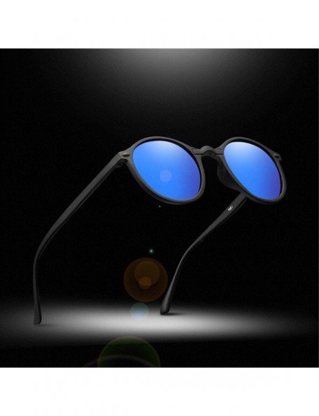 Oval Women Polarized Round Sunglasses Retro Vintage UV400 Men Night Vision Steampunk Eyewear Mirror Reflective Sun - CC199CSO...