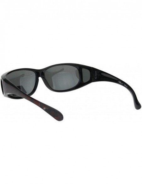 Rectangular Polarized Womens Geometric Pattern 55mm Rectangular Plastic Fit Over Sunglasses - Red - CY18IRD60MQ $12.01