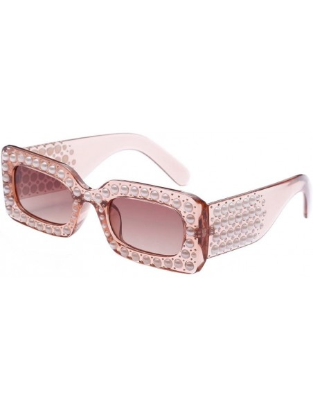 Square Oversized Sunglasses Rectangular Rhinestone - A - CE199O84279 $8.20