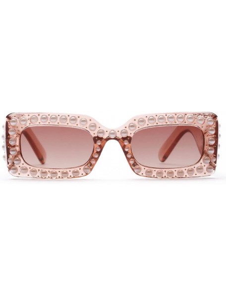 Square Oversized Sunglasses Rectangular Rhinestone - A - CE199O84279 $8.20