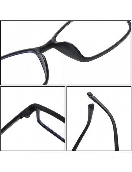 Square Unisex Full Frame Square Anti-Blue Light Reduce Eye Strain Glasses - Black Gray - C8196SIWSML $8.54