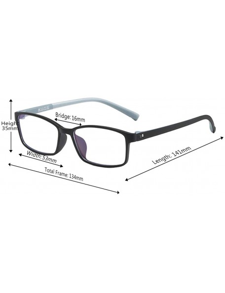 Square Unisex Full Frame Square Anti-Blue Light Reduce Eye Strain Glasses - Black Gray - C8196SIWSML $8.54