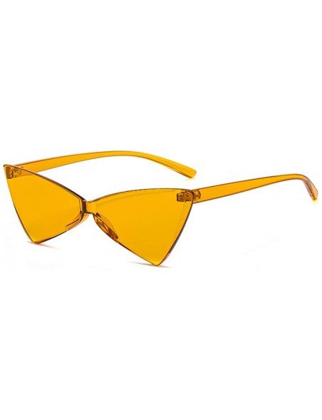 Butterfly Butterfly Shaped Sunglasses Women Cat Eye Triangle Female Sun Glasses Retro Gift - Clear Orange - C218LR3S76D $8.98