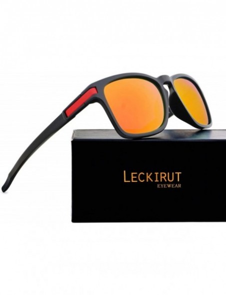Round Unisex Polarized Sunglasses Vintage Sun Glasses For Women Men - Black Frame/Red Lens - C218HZS37GL $29.33