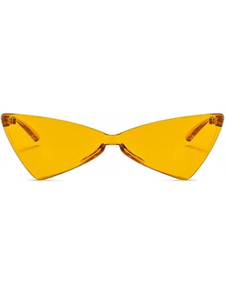Butterfly Butterfly Shaped Sunglasses Women Cat Eye Triangle Female Sun Glasses Retro Gift - Clear Orange - C218LR3S76D $8.98