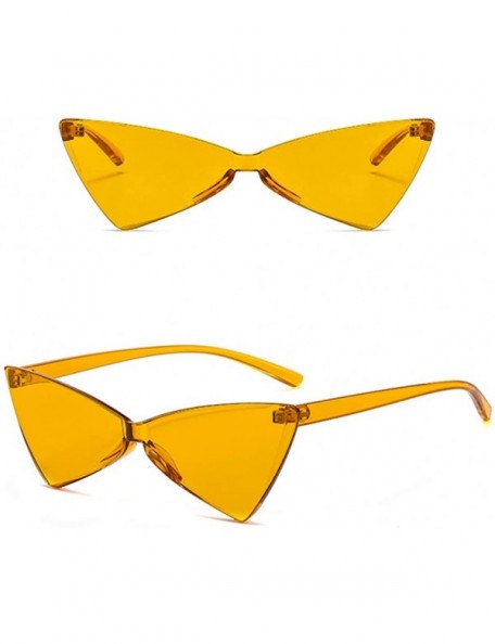 Butterfly Butterfly Shaped Sunglasses Women Cat Eye Triangle Female Sun Glasses Retro Gift - Clear Orange - C218LR3S76D $8.98