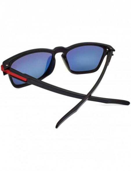 Round Unisex Polarized Sunglasses Vintage Sun Glasses For Women Men - Black Frame/Red Lens - C218HZS37GL $13.69