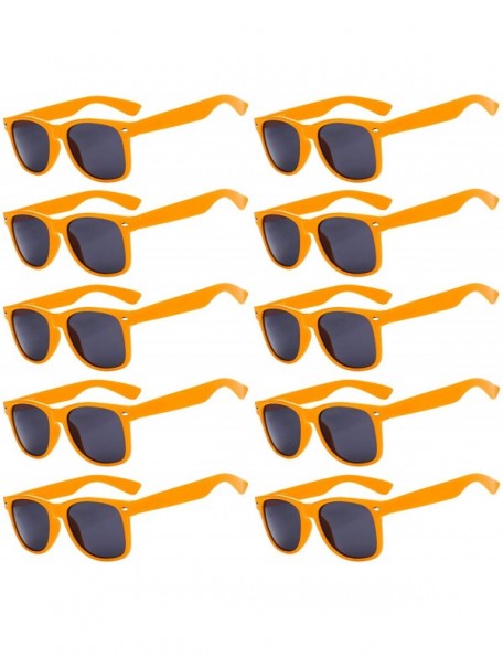 Wayfarer Stylish Vintage Sunglasses Smoke Lens 10 Pack in Multiple Colors OWL. - Orange_10_pairs - C5126ZFCX8R $15.21