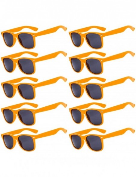 Wayfarer Stylish Vintage Sunglasses Smoke Lens 10 Pack in Multiple Colors OWL. - Orange_10_pairs - C5126ZFCX8R $15.21