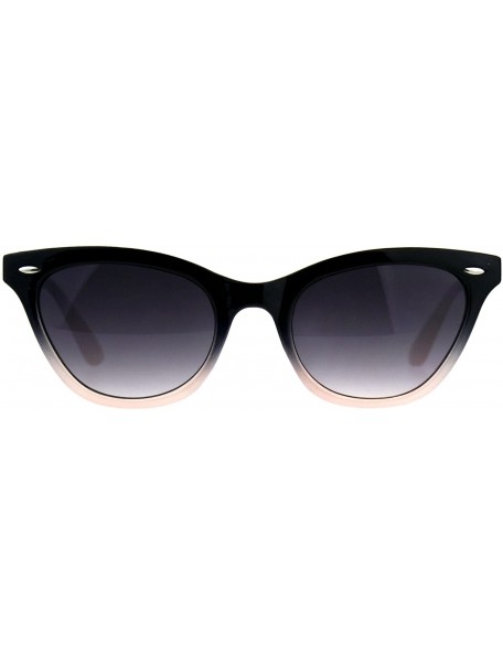 Oval Womens Oval Cateye Fashion Sunglasses Black & Color 2 Tone Shades UV 400 - Black Blush - CJ18DQ2QMGX $12.87