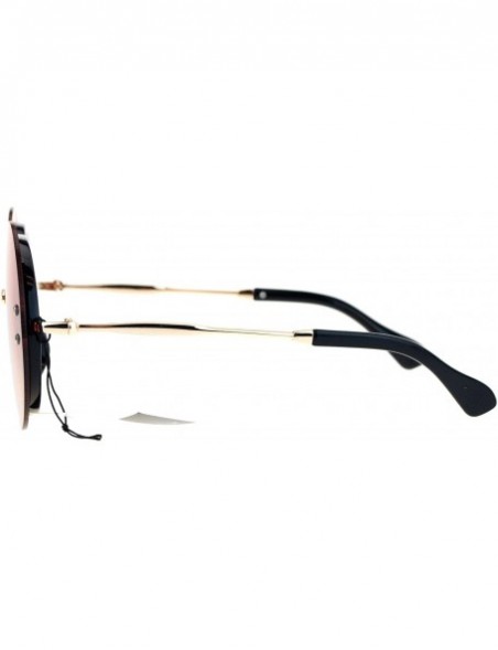 Rimless Oceanic Gradient Round Hippie Rimless Oversize Mod Sunglasses - Black Red Orange - CP12O0KH8BT $10.52