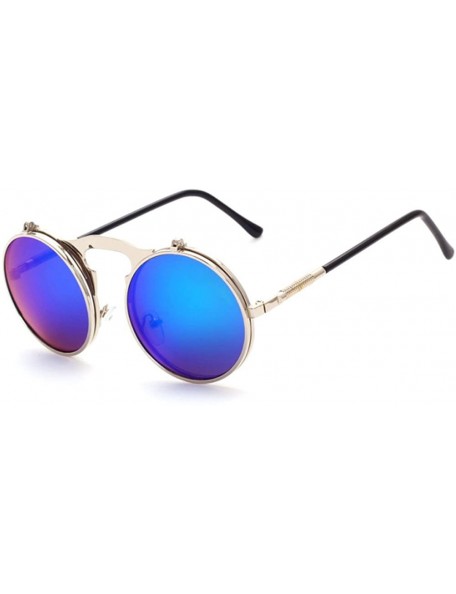 Round Vintage punk Round Metal Sunglass Mens Womens - C6 - C518D95SNO5 $9.26