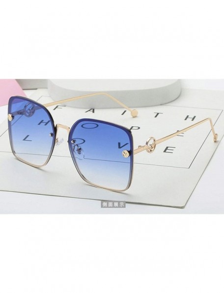 Square Cat Eye Sunglasses Women Brand Designer Italy Fashion Square Sunglasses - D747 C4 Clear Pink - CT18W0HEYXZ $29.75