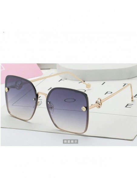 Square Cat Eye Sunglasses Women Brand Designer Italy Fashion Square Sunglasses - D747 C4 Clear Pink - CT18W0HEYXZ $29.75