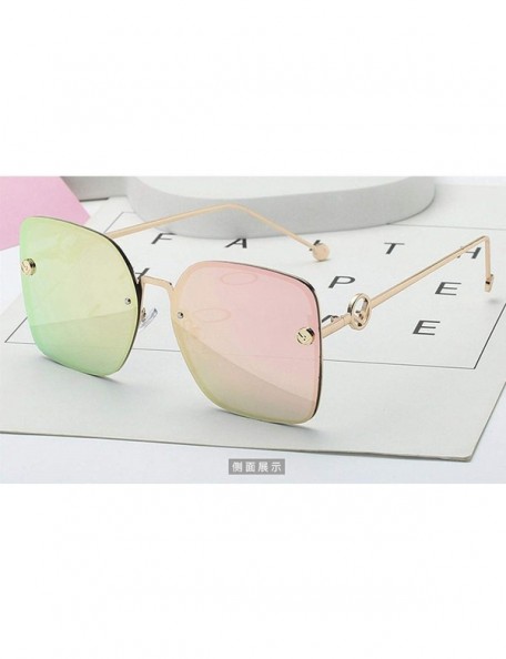 Square Cat Eye Sunglasses Women Brand Designer Italy Fashion Square Sunglasses - D747 C4 Clear Pink - CT18W0HEYXZ $29.75