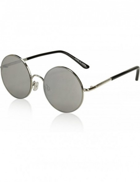 Round Round Sunglasses For Women Men John Lennon Hippie Vintage Circle Glasses UV400 - Silver - CQ18E56W83D $8.04