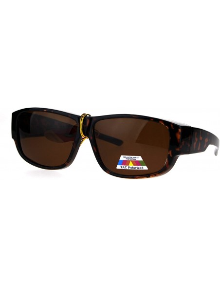 Rectangular Polarized Mens Fitover OTG Light Weight Rectangular Sunglasses - Shiny Tortoise - CL18638QC20 $12.85