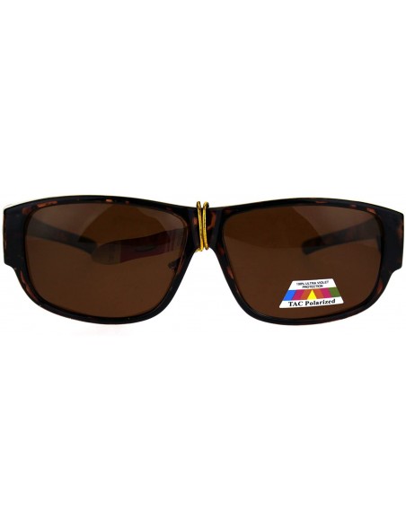 Rectangular Polarized Mens Fitover OTG Light Weight Rectangular Sunglasses - Shiny Tortoise - CL18638QC20 $12.85