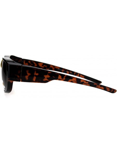 Rectangular Polarized Mens Fitover OTG Light Weight Rectangular Sunglasses - Shiny Tortoise - CL18638QC20 $12.85