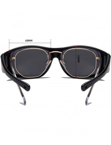 Shield Fitover Sunglasses for Women and Men Polarized UV Protection SJ2109 - C1 Matte Black Frame/Grey Lens - CM194A6QC9L $19.57