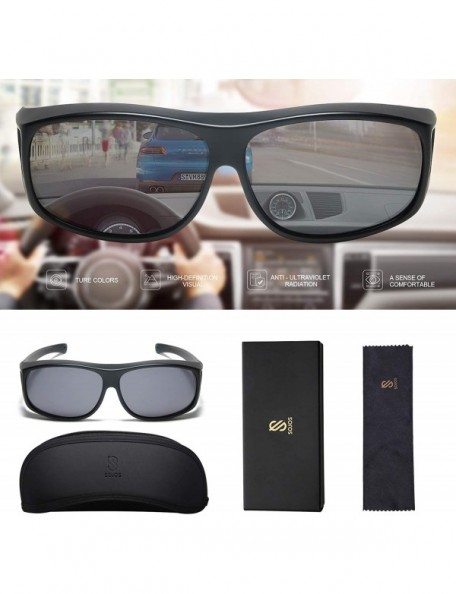 Shield Fitover Sunglasses for Women and Men Polarized UV Protection SJ2109 - C1 Matte Black Frame/Grey Lens - CM194A6QC9L $19.57