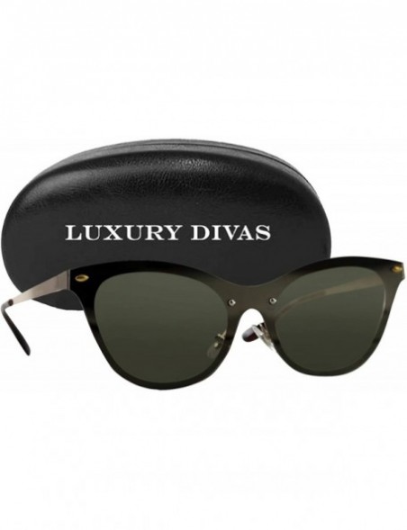 Rimless Rimless Retro Style Womens Fashion Sunglasses With Hard Case - Black - CZ18U9CNE52 $21.98