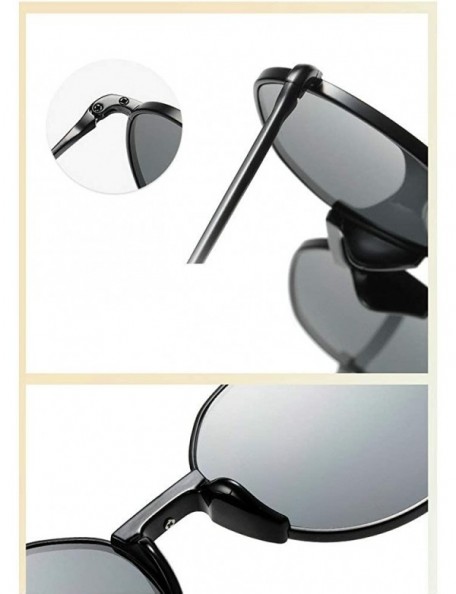 Round New fashion unisex retro metal round frame personality brand sunglasses with box UV400 - Brown - C318RYYYYCH $14.38
