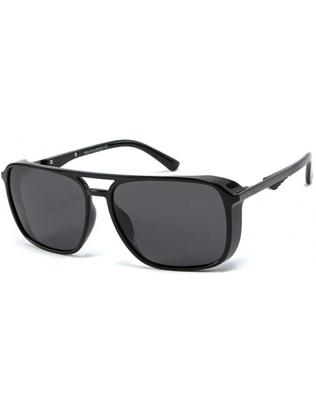 Square Fashion Polarized Sunglasses Men's Outdoor Windproof Sunglasses - Black C1 - CU1905LL2S0 $16.51