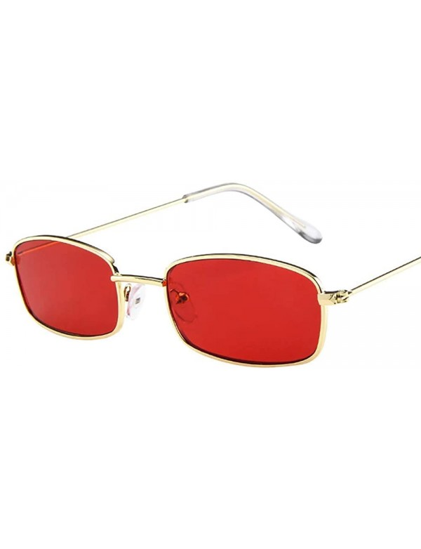 Aviator Women Vintage Glasses Square Shades Small Rectangular Frame Fashion Sunglasses - C - CL18SU4M92Y $6.80