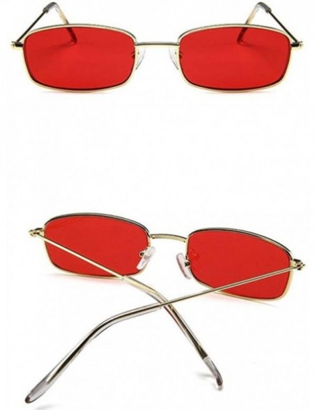 Aviator Women Vintage Glasses Square Shades Small Rectangular Frame Fashion Sunglasses - C - CL18SU4M92Y $6.80