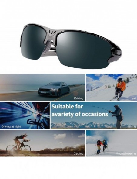 Sport Men Polarized Sports Sunglasses UV Protection Eyeglasses Cycling Driving Glasses - 5316-black - CK18YS937N9 $15.18