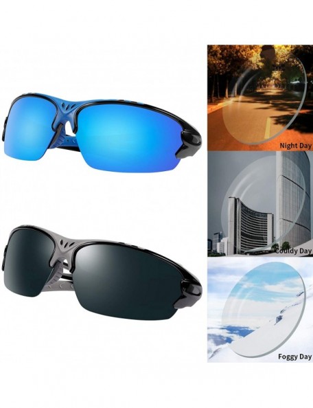 Sport Men Polarized Sports Sunglasses UV Protection Eyeglasses Cycling Driving Glasses - 5316-black - CK18YS937N9 $15.18