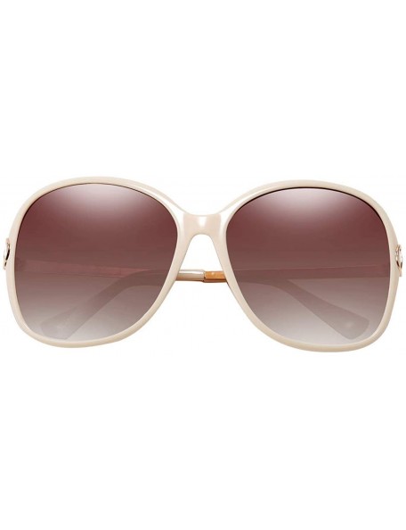 Sport Fashion Big Frame Elegant Retro Polarized Lady' s Sunglasses Trim Face Shades for Women PZ9217 - Cream - CW194TH6STC $1...