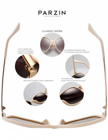 Sport Fashion Big Frame Elegant Retro Polarized Lady' s Sunglasses Trim Face Shades for Women PZ9217 - Cream - CW194TH6STC $1...