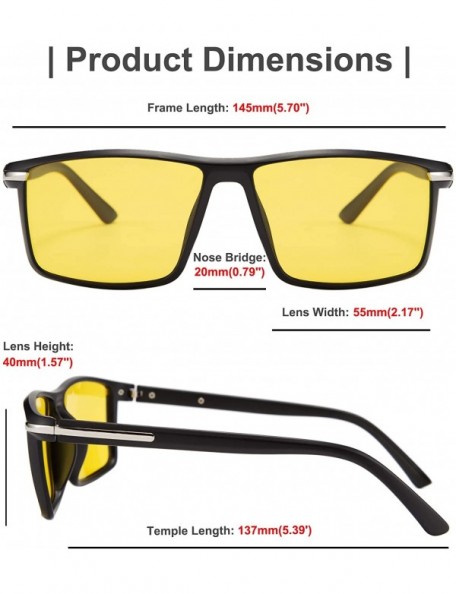 Sport Polarized Night Vision Driving Glasses for Men Anti Glare Sunglasses - Sand Black Frame Black Leg - CQ193249Z06 $15.19