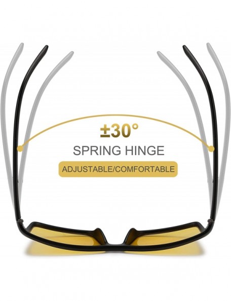 Sport Polarized Night Vision Driving Glasses for Men Anti Glare Sunglasses - Sand Black Frame Black Leg - CQ193249Z06 $15.19