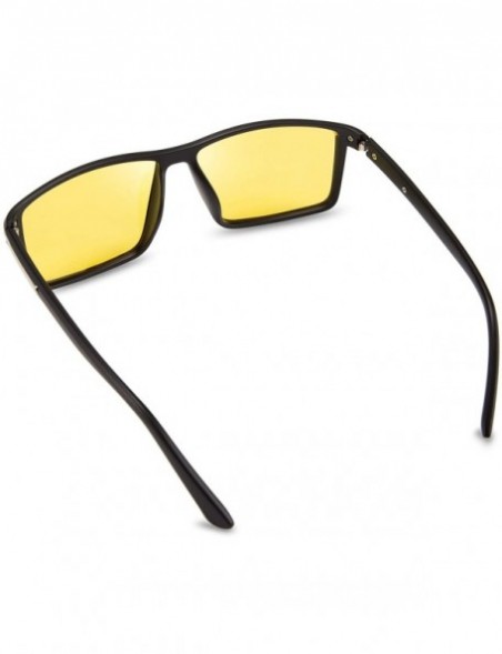 Sport Polarized Night Vision Driving Glasses for Men Anti Glare Sunglasses - Sand Black Frame Black Leg - CQ193249Z06 $15.19