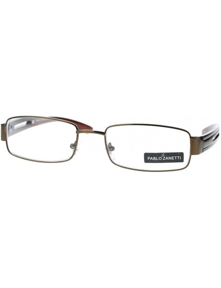 Rectangular Pablo Zanetti Reading Glasses Unisex Rectangular Size 52-17-135-30 - Brown - C111VLHIT8N $8.73