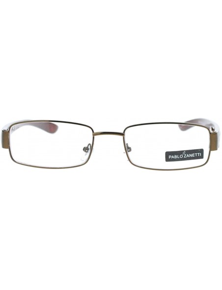 Rectangular Pablo Zanetti Reading Glasses Unisex Rectangular Size 52-17-135-30 - Brown - C111VLHIT8N $8.73