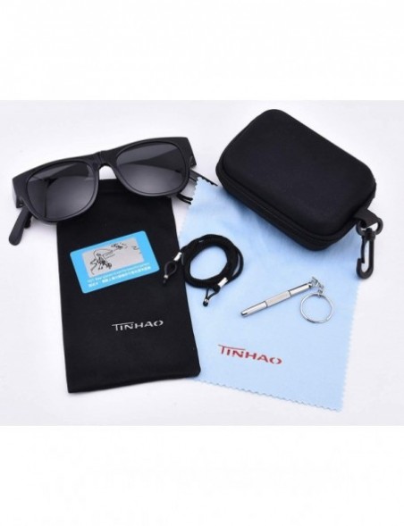 Sport Polarized Oversized Folding Fit over Sunglasses Foldable Over Prescription Sunglasses for Men and Women - Black - C018W...