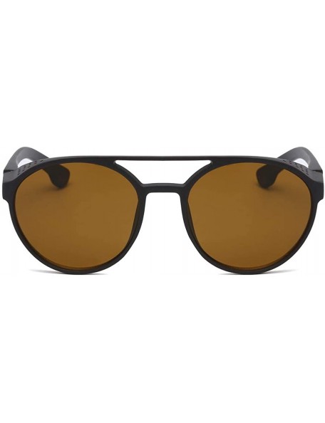 Goggle Unisex Sunglasses Vintage Sun Glasses For Men/Women Eyewear - Coffee - CD18SM6586U $6.78