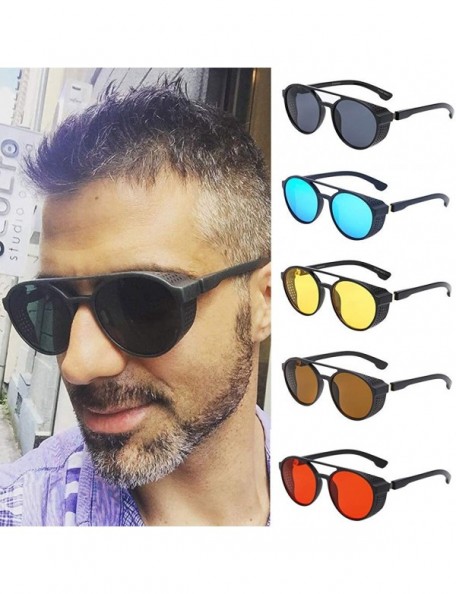 Goggle Unisex Sunglasses Vintage Sun Glasses For Men/Women Eyewear - Coffee - CD18SM6586U $6.78