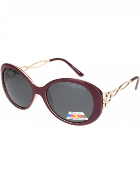 Butterfly Womens Antiglare Polarized Lens Butterfly Designer Sunglasses - Burgundy Black - CL18O9NXQOY $13.36