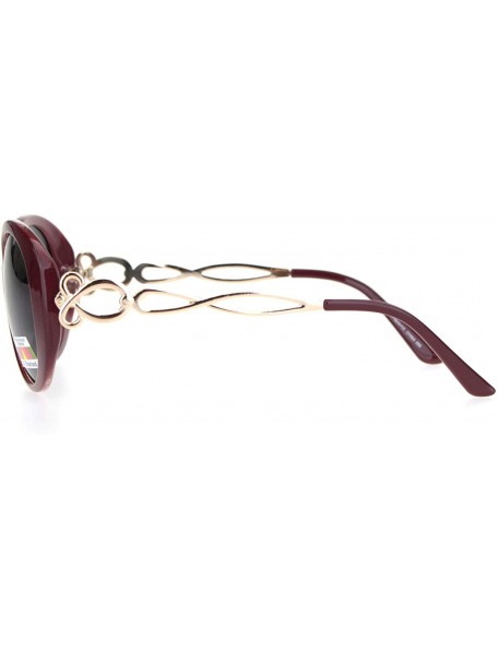 Butterfly Womens Antiglare Polarized Lens Butterfly Designer Sunglasses - Burgundy Black - CL18O9NXQOY $13.36