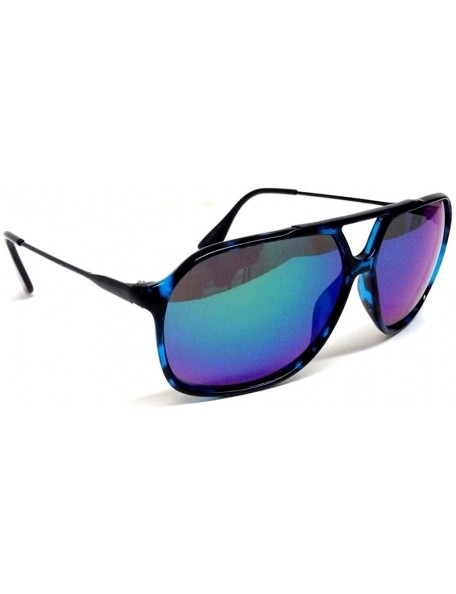 Aviator Gradient Blue Mobster Aviator Sunglasses Iridium Lenses - CX11UOJ4E5L $11.87