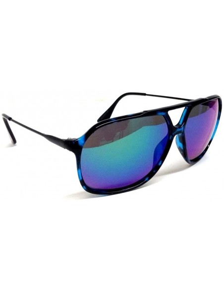 Aviator Gradient Blue Mobster Aviator Sunglasses Iridium Lenses - CX11UOJ4E5L $11.87