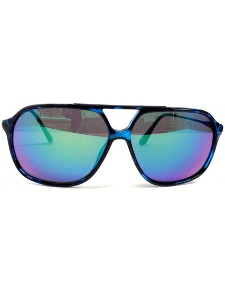 Aviator Gradient Blue Mobster Aviator Sunglasses Iridium Lenses - CX11UOJ4E5L $11.87