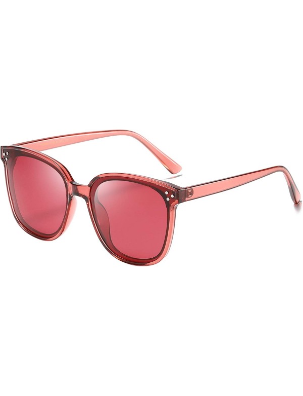 Oversized Oversized Polarized Retro Sunglasses Vintage Fashion For Men Women - Red - CV18O6E98ZD $8.27