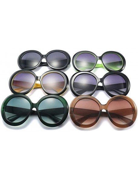 Round Round Sunglasses Women 2018 Vintage Black Green Oversized Frames Mirror - 4 - C918WYRYWEG $28.29