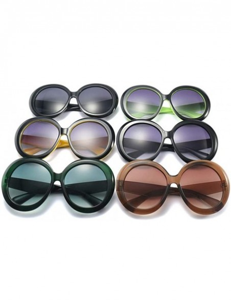 Round Round Sunglasses Women 2018 Vintage Black Green Oversized Frames Mirror - 4 - C918WYRYWEG $28.29